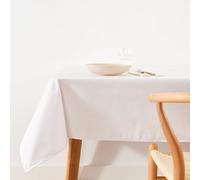 BELUM Nappe Unie Blanche 103 100 x 140 cm en résine Anti-Taches, Nappe imperméable Non Toile cirée Tissu 100% Coton Biologique, Nappe Lisse Toucher Coton
