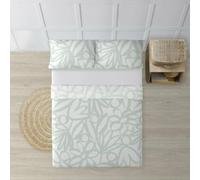 BELUM - Parure de lit 135 cm - Composé de : Taie d'oreiller - Comptoir 210 x 270 cm - Drap Housse 140 x 200 cm + 25 cm | Tissu : 100% Coton Biologique 175 Fils - Modèle : Lucea Mint