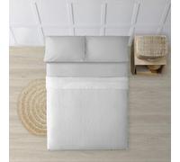 BELUM - Parure de lit de 180 cm - Composé de : Taie d'oreiller - Comptoir 260 x 270 cm - Drap Housse 180 x 200 cm + 25 cm | Tissu : 100% Coton 180 Fils - Modèle : Papamoa Gris Rayé