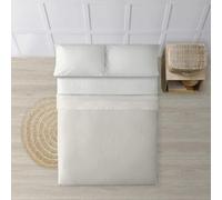 BELUM - Parure de lit de 90 cm - Composé de : Taie d'oreiller - Comptoir 160 x 270 cm - Drap housse 90 x 200 cm + 25 cm | Tissu : 100% coton biologique 175 fils - Modèle : Papamoa Beige uni