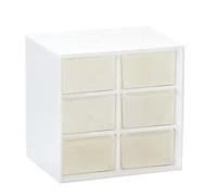Belupai Bac de Rangement de Bureau à 6 Tiroirs, Cadre Blanc avec Tiroir, Organiseur de Rangement pour Cosmétiques, Petit Organiseur en Plastique pour le Maquillage, le Bureau, les Loisirs Créatifs, le