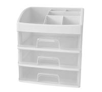 belupai Boîte de Rangement de Bureau avec 3 Tiroirs, Tiroirs Transparents Multicouches pour Organisateur de Maquillage, étui de Rangement pour Cosmétiques, Petit Organiseur en Plastique pour Matériel