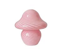 belupai Lampe de table champignon, veilleuse moderne à intensité variable avec 3 modes de couleur, petite lampe de bureau, rechargeable par USB, pour décoration de chambre à coucher (rose rayé)