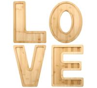Belupai Lot de 4 Planches de Charcuterie en Bois avec Lettres d'amour, Planches de Charcuterie en Bois pour Plateau de Fruits, Fromage, Assiettes de Plats de Légumes, Plateau de