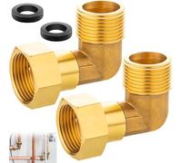 Belvanr 2 Pièces Coudes en Laiton 90° G3/4" IG/AG,Coude d'angle de Tuyau DN 20,Filetage Intérieur et Extérieur Coude 90 Degrés IG/AG en Laiton avec 2 Rondelles,pour Raccord de Tuyau Réservoir D'eau