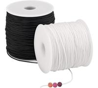 Belvanr 2 Rouleau Fil Elastique pour Bracelet, Fil Nylon pour Bracelet Perle 1mm*100m, pour Bracelets Tressés, Perles, Colliers, Macramé, Artisanat, Bricolage Artisanat (Noir,Blanc)