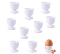 Belvanr 9 Pièces Coquetier Ceramique, Set de Coquetiers en Porcelaine, Coquetiers Ronds en Porcelaine Blanche,Coquetier Oeuf Blanc, pour Petit Déjeuner, Fête, Dîner