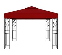 Belvédère 3x3 m Rouge Bordeaux en Acier avec auvent en Polyester résistant UV, tonnelle ventilée pour Jardin terrasse Patio, abri ombrage Pluie extérieur Durable
