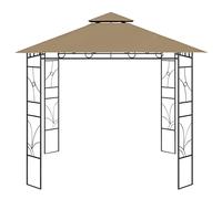 Belvédère 3x3x2,7 m Taupe en Acier avec Toile Polyester 160 g/m², tonnelle Pliable pour Jardin terrasse Camping extérieur, abri ombrage Protection Soleil Pluie UV