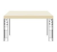 Belvédère à Montage Mural 4x3x2,25 m crème en Acier et Polyester, auvent de Jardin pour terrasse Balcon Patio, Protection Solaire et Pluie pour extérieur et Camping