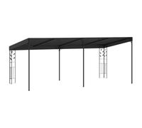 Belvédère à Montage Mural 6x3x2,5 m Anthracite | Revêtement polyester, construction murale robuste, piquets fournis, balcon extensible, cour et terrasse