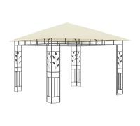 Belvédère avec Moustiquaire 3x3x2,73 m Crème 180 g/m² | Toit ouvrant tissu, cadre métallique robuste, moustiquaires intégrées, usage extérieur, montage rapide