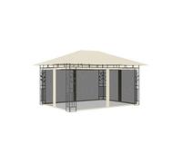 Belvédère avec moustiquaire 4x3x2,73 m Crème 180 g m²