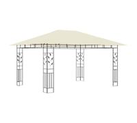 Belvédère avec Moustiquaire 4x3x2,73 m Crème 180 g/m² | Structure métallique robuste,toit en tissu,moustiquaires,montage rapide,jardin,cour,espace vert