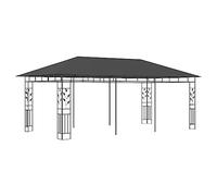Belvédère avec Moustiquaire 6x3x2,73 M Anthracite | Cadre métallique robuste, toit ouvrant en tissu, installation rapide, solaire et insectes