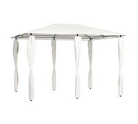 Belvédère avec revêtement de poteaux 3x4x2,6 m crème 160 g/m² Acier Robuste Toile Polyester abri extérieur Jardin terrasse Protection Soleil Pluie UV