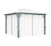 Belvédère avec Rideau Anthracite Aluminium Tonnelle Chapiteau Pavillon vidaXL