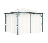 Belvédère avec Rideau Anthracite Aluminium Tonnelle Chapiteau Pavillon vidaXL