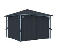 Belvédère avec Rideau Anthracite Aluminium Tonnelle Chapiteau Pavillon vidaXL