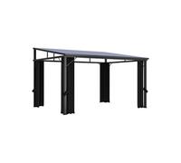 Belvédère avec Rideau Chapiteau de Jardin Tonnelle de Terrasse Tente de Réception de Patio Pavillon d'Extérieur 405x294x244 cm Anthracite