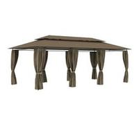 Belvédère avec rideaux 600x298x270 cm Taupe 180 g m²