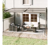 Vidaxl Belvã©Dã¿Re Avec Toit Anthracite 4x3x2,5 M Aluminium Et Acier