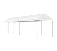 Belvédère avec Toit Blanc en polyéthylène 11,15x2,28x2,69 m Structure Acier galvanisé abri Jardin terrasse Protection Soleil Pluie UV ombrage Espace détente extérieur