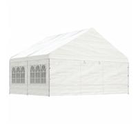 Vidaxl Belvédère Avec Toit Blanc 4,46x5,88x3,75 M Polyéthylène
