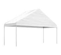 Belvédère Blanc 17,84 x 5,88 x 3,75 m Polyéthylène avec Toit et Structure | Toit protecteur contre rayons directs, espace réunion convivial, usage polyvalent extérieur, montage simple