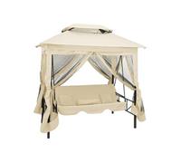 Vidaxl Belvédère Convertible En Balancelle Blanc Crème Blanc
