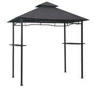 Belvédère de barbecue - vidaxl - 240x150x255 cm - Anthracite - Acier - Double toit - Comptoir de bar