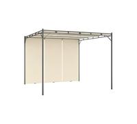 vidaXL Belvédère de jardin 3x3x2,25 m avec rideau latéral Crème