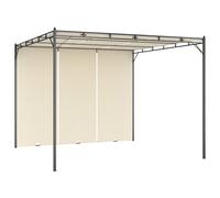 Vidaxl Belvédère De Jardin Avec Rideau Latéral 3x3x2,25 M Crème