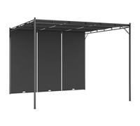 Vidaxl Belvédère De Jardin Avec Rideau Latéral 4x3x2,25 M Anthracite