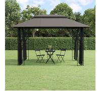 Belvédère de jardin - WINFR - Tente/Chapiteau avec parois latérales anthracite 400x300x270 cm acier LL172