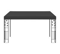 Belvédère Montage Mural 4x3x2,5 m Anthracite | Revêtement Polyester, Toile Extensible, Assemblage Facile, Piquets Inclus