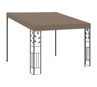 Belvédère Mural 3x3x2,5 m Taupe Tonnelle Pavillon Chapiteau Jardin vidaXL
