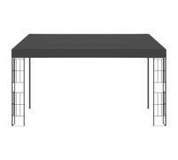 Belvédère Mural 3x4 m Anthracite en Tissu avec Cadre en Acier | Auvent rétractable, toile PA, fixation murale, ombrage terrasse, structure acier, usage extérieur