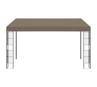 Belvédère Mural 4 x 3 m Taupe Textile PA avec Cadre Acier | Toile PA résistante, montage sur façade, teinte taupe neutre, UV efficace, structure métallique stable