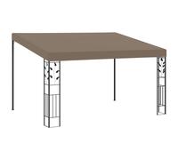 Belvédère Mural 4x3x2,5 m Taupe Tonnelle Pavillon Chapiteau Jardin vidaXL