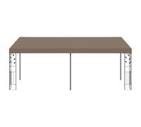 Belvédère Mural 6x3x2,5 m Taupe | Construction murale robuste, revêtement polyester, balcon extensible, piquets fournis, cour et jardin