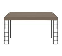 Belvédère Mural Taupe 4x3 m en Tissu Polyester avec Cadre Acier, auvent rétractable, Protection Solaire UV pour terrasse Jardin Balcon extérieur Patio