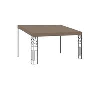 Belvédère Mural Tonnelle de Jardin Pavillon de Patio Chapiteau d'Extérieur Belvédère de Jardin Tente de Réception Terrasse 4x3x2,5 m Taupe