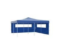 Belvédère Pliable avec 2 Parois Chapiteau de Jardin Tente de Réception de Patio Tonnelle de Terrasse Pavillon de Jardin Extérieur 5x5 m Bleu