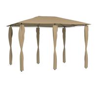 Belvédère - Taupe - 3x4x2,6 m - Acier solide - Parois latérales - Autoportante