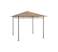 Belvédère Tonnelle de Jardin Pavillon d'Extérieur Tente de Réception Chapiteau de Jardin Pique-niques 3x3x2,7 m Taupe 313919