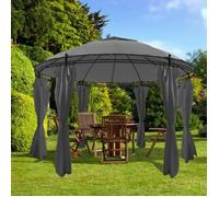 Belvédère - vidaXL - Rond - 3,5 x 2,7 m - Anthracite - Hydrofuge et résistant aux intempéries