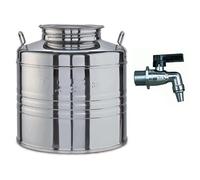 BELVIVERE Conteneur à bidon pour huile 50 l acier inoxydable 18/10 avec robinet