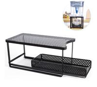 Belxyt Support Distributeur d'eau pour comptoir, Support de Filtre à Eau en métal, Noir, 36,8 x 19,6 x 17,5 cm, avec tiroirs, Compatible avec pichet à Eau Brita et pichet Zerowater