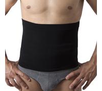 Beman - 556 Ceinture en laine mérinos et coton sur la peau Unisex, ceinture thermique chauffante pour le ventre, bande lombaire élastique, soutien dorsal hypoallergénique H.27 cm (Noir/M)